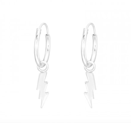 WeLoveSilver - oorbellen - 925 zilver - bliksemschicht hanger