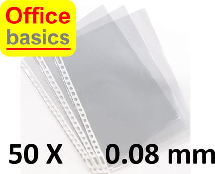 50 x showtas Office Basics - 23 gaats - 0,08mm - PP - glad