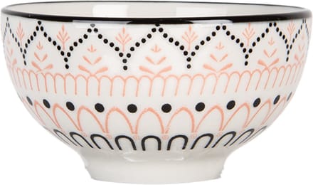 Clayre & Eef Kom 125 ml Wit Zwart Keramiek