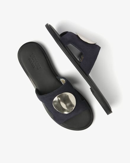 VIA VAI Vita Avi Slippers Dames - Suède - Blauw - Maat 41