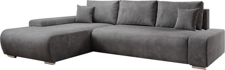 Sofa Iseo - Links - Met slaapfunctie - Donkergrijs