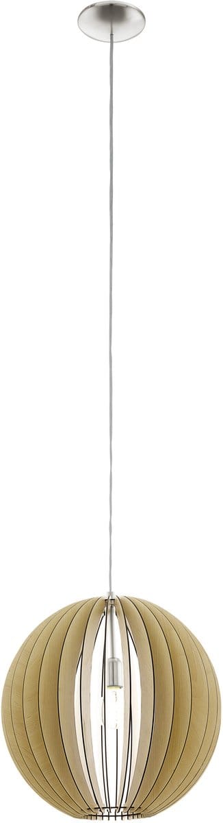EGLO Cossano - Hanglamp - 1 Lichts - Ø300mm. - Nikkel-Mat - Ahorn