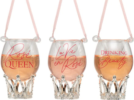 Rosé bottle + wine ornaments glass - Kurt s Adler™ (2st)
