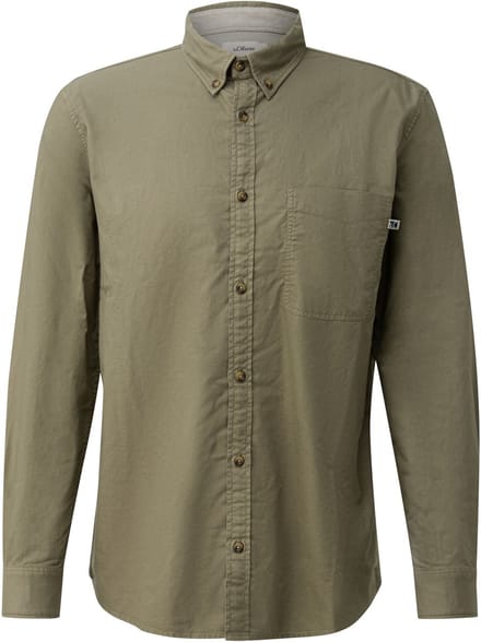 s.Oliver - male - Regular fit: overhemd met lange mouwen, kledingkleurstof en button-down kraag