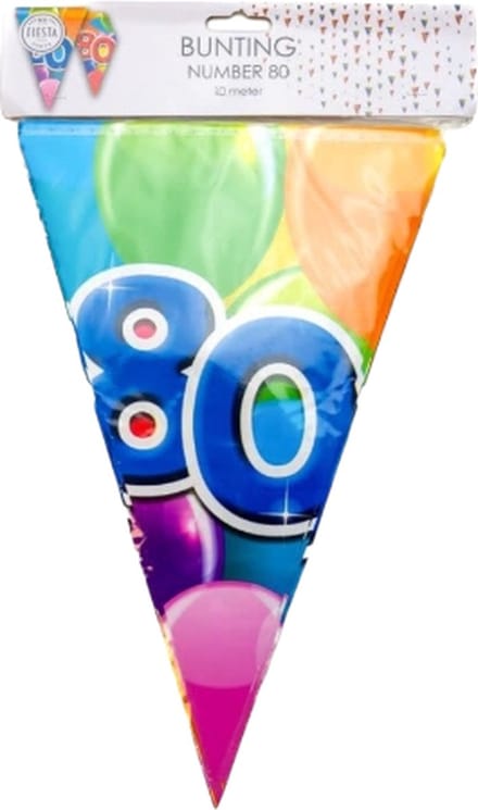 BUNTING 10M – 2-SIDE PRINT – FLAGSIZE 20X30CM – ‘80’