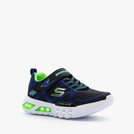 Skechers Flex-Glow Jongens Sneakers - Black/Blue/Lime