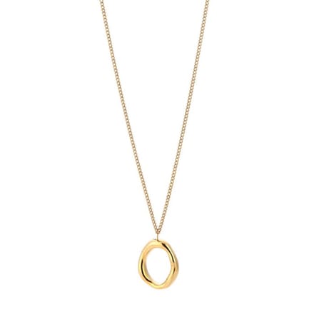 Bijoutheek Collier Open Cirkel Organisch Goudkleurig