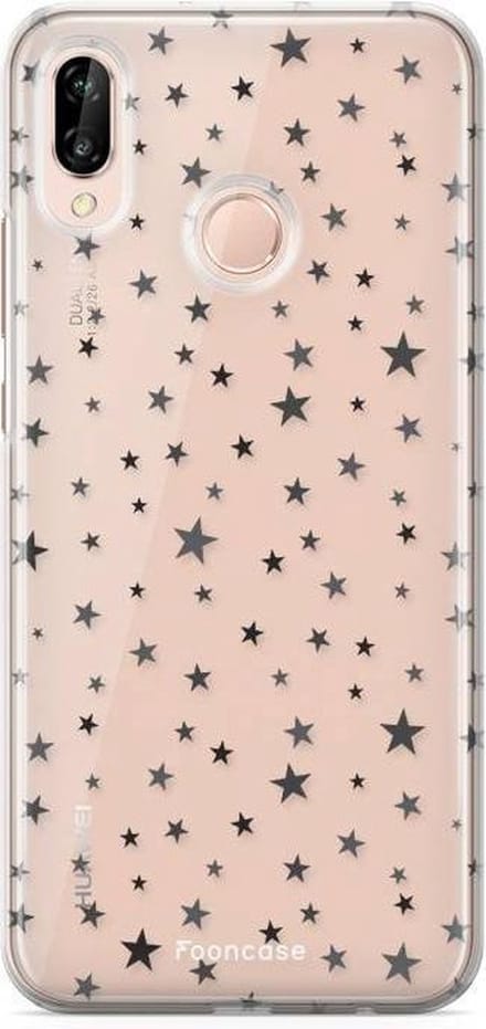 Fooncase Hoesje Geschikt voor Huawei P20 Lite - Shockproof Case - Back Cover / Soft Case - Stars / Sterretjes