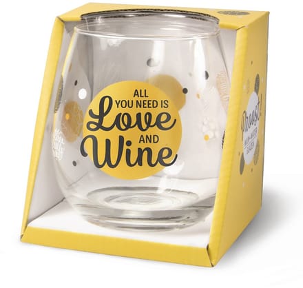 Glas - Water- & wijnglas - All you need is love and wine