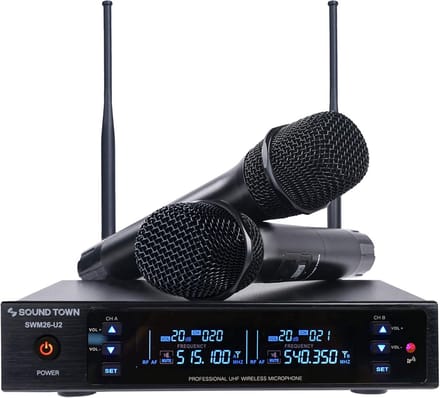 Draadloos Microfoonsysteem met 2 Handheld Microfoons UHF Diverse Kanalen