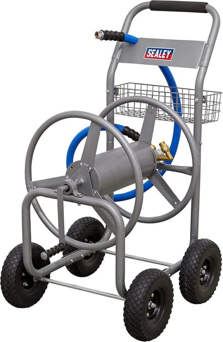 Slanghaspel Kar - Haspel Wagen - Tuinieren Ordenen - Robuust Stalen Frame - 50x48x52 cm - Wit