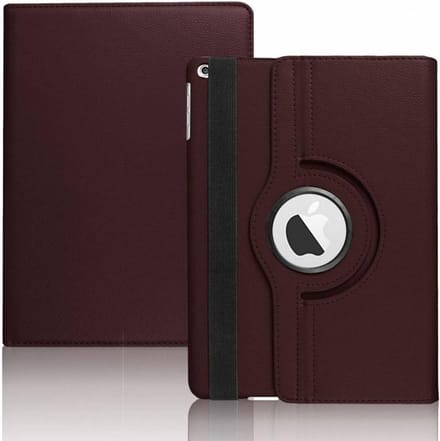Ntech Apple iPad 9.7 (2018) Hoes Case Cover 360° draaibaar Multi stand Bruin