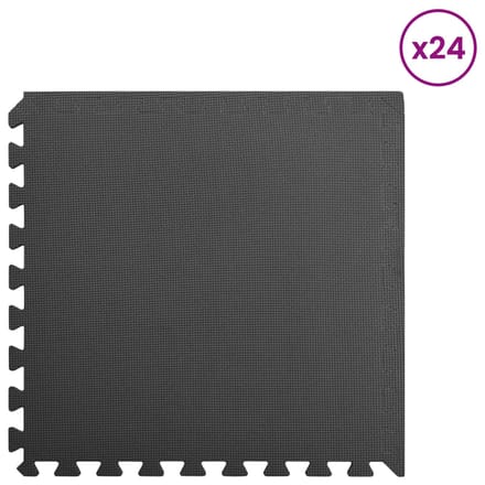 vidaXL - Zwemgrondmat - 24 - st - Zwart - 8,64 - ㎡ - EVA - Schuim