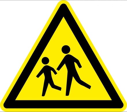 Waarschuwingssticker spelende kinderen 100 mm