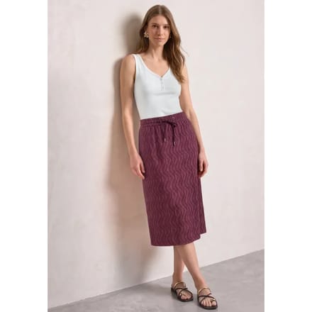 Midirok met elastische tailleband en print