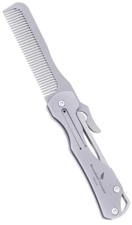 Opvouwbare Titanium Zakkam voor Heren - Compacte Haarstyling en Baardverzorging
