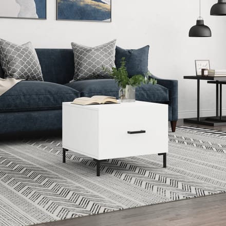 vidaXL - Salontafel - 50x50x40 - cm - bewerkt - hout - wit