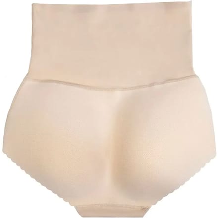 Bye Bra gewatteerde slip met hoge taille, corrigerend, ademend ondergoed, billenversterkend, billenliftend, figuurcorrigerende lingerie voor vrouwen, beige, maten: S, M, L (M)