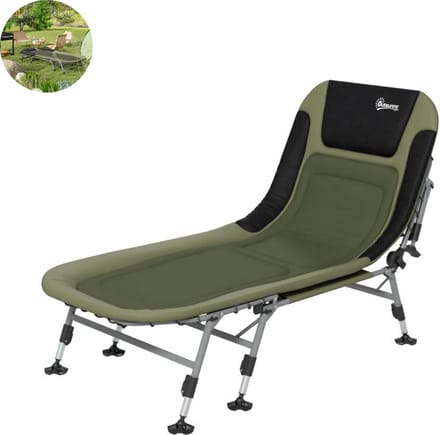Veldbed - Kampeerbed - Vouwbed - Stretcher- Opvouwbaar - 1 Persoons - Groen