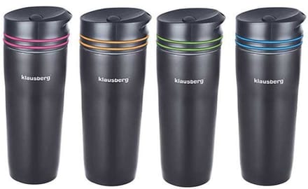 Klausberg - Thermische Mok - 380ml - Roestvrij Staal - Zwart
