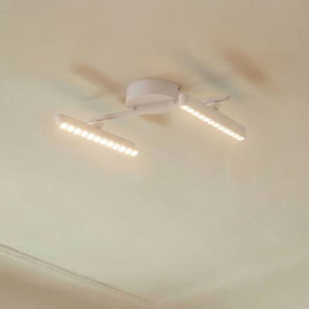 Lindby LED spot Eldrin, wit, 2-lamps, lichtpunten