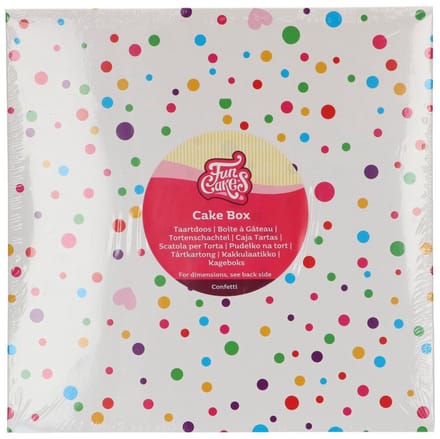 FunCakes Taartdoos Confetti 25x25x15cm pk/1