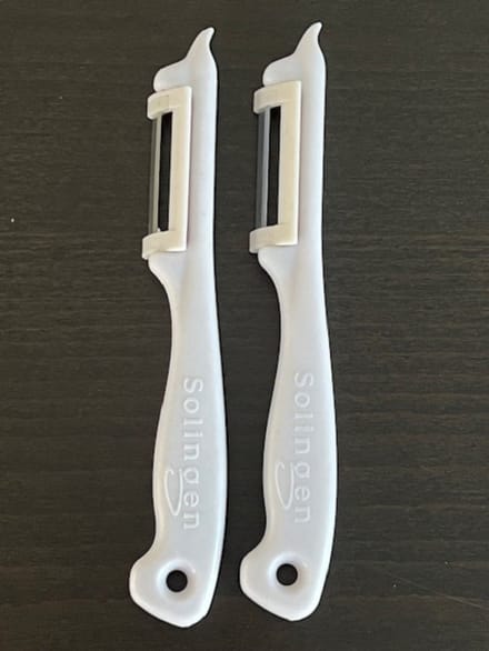 Solingen Dunschiller – Set van 2 – Aardappelschiller & Groenteschiller – RVS Mes – Ergonomisch – Wit – Vaatwasserbestendig