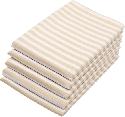 Famanu – Set van 5 ecru-witte gestreepte katoenen theedoeken 50x70 cm. Een veelzijdige en handige keuze voor dagelijks gebruik in en om het huis. Eenvoudig te gebruiken en geschikt voor dagelijks gebruik in en om het huis.