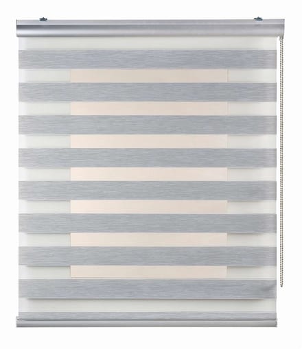 Storesdeco - Premium Duo rolgrodijn aluminium afwerking, Grijs, 80x250 cm