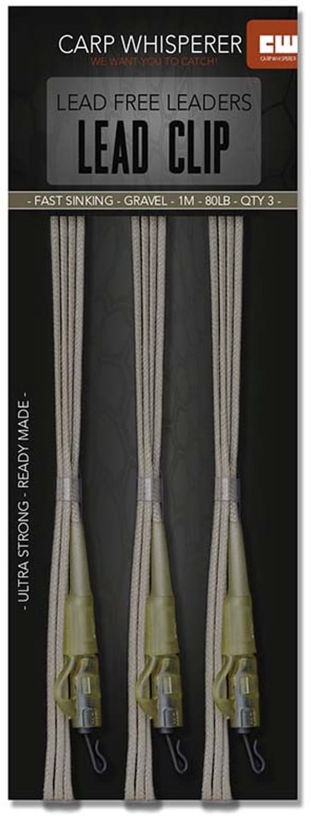 Carp Whisperer - Lead Clip leaders - 3 stuks - Gravel