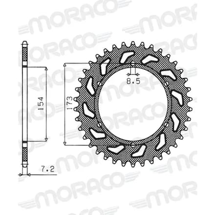 Motorfiets kroon Supersprox RFE-6608:43 # 1-4695-43 # 50-29027-43