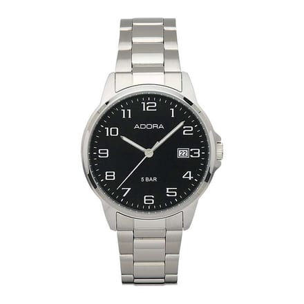 Adora herenhorloge hellemaal staal 50mtr. wr datum-AB6235