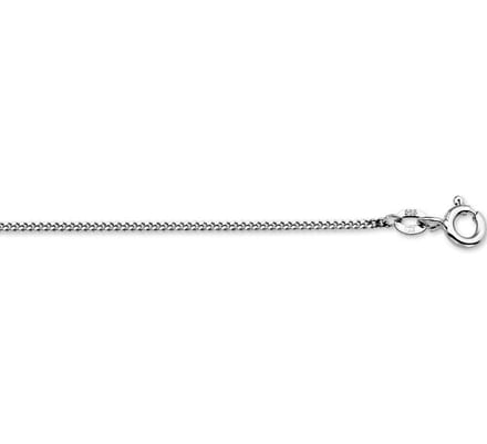 YO&NO -  Ketting - Witgoud -  Gourmet -  1,2 mm - 38cm - 585 goud