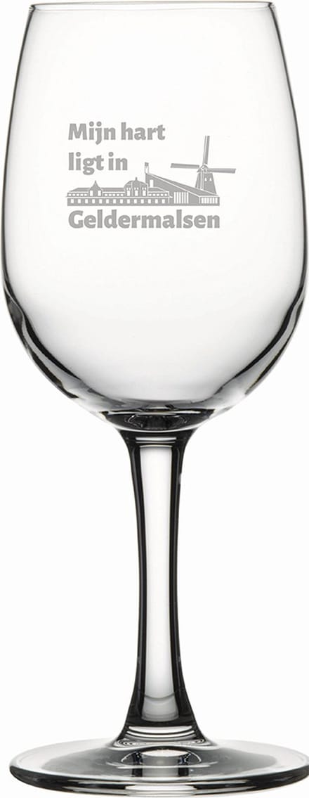 Gegraveerde witte wijnglas 26cl Geldermalsen