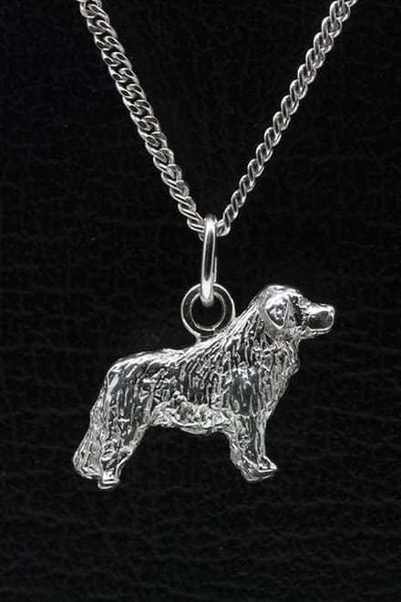 Zilveren Podhalanski owczarek ketting hanger - groot