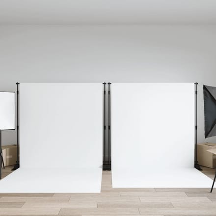 vidaXL - Achtergrondstandaards - 2 - st - 254x243 - cm - staal - zwart