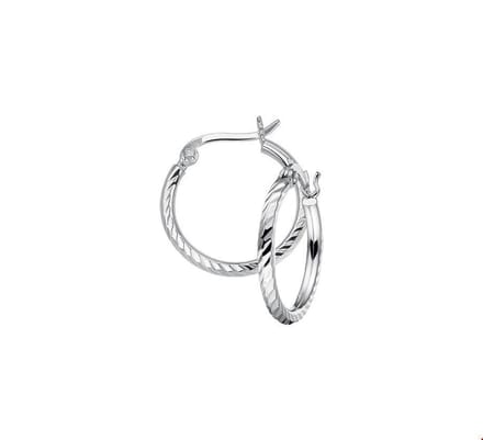 Zilver Gerhodineerde Oorringen gediamanteerd 1320753