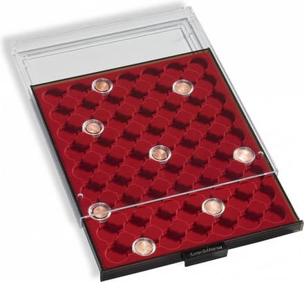 Stapel element, MB - voor Munten Ø 32 mm. (35 st.) Rookleur / Transparant