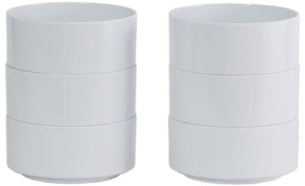 Heller Max Schalen set 6-delig - Ø127mm - H 57mm - Wit