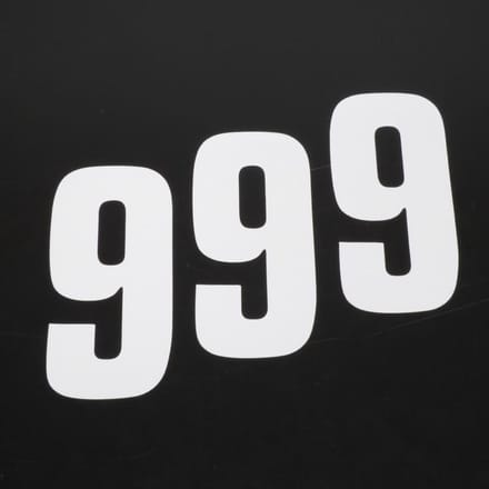 stickers race nummer negen 9 wit 160x75mm voor motor cross