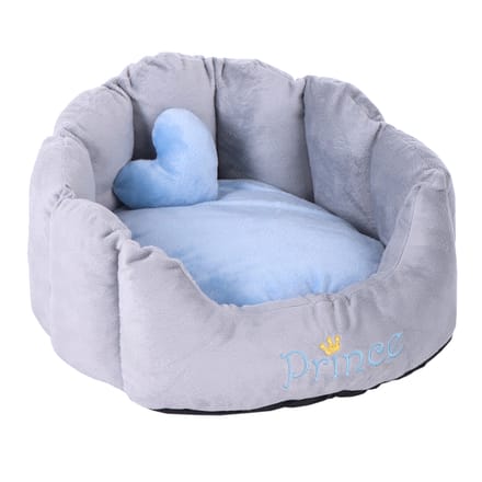 Hondenmand Prince Grijs/Blauw L45 x B40 x H30 cm