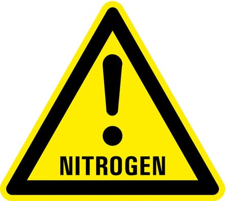 Waarschuwingssticker nitrogen 50 mm - 10 stuks per kaart