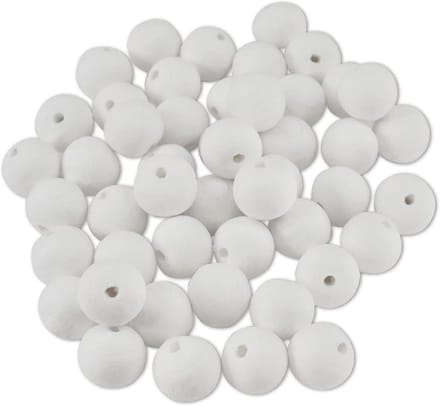 48 Stuks Celstofwatten Ballen Ø 20mm - Wit & Schilderklaar Knutselmateriaal