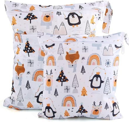 Wasbare Luiertas Set (2 Stuks), Waterdicht en Herbruikbaar voor Vuile Luiers en Kleding
