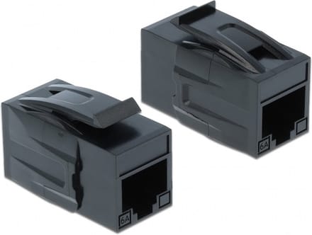 UTP CAT6a 10 Gigabit Keystone module RJ45 - RJ45 / zwart