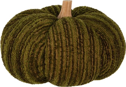 Clayre & Eef Decoratie Pompoen Ø 25x16 cm Groen Polyester Herfst decoratie