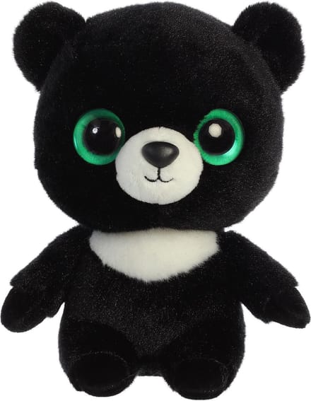 Pluche zwarte beer knuffel van 20 cm - kinder speelgoed knuffels