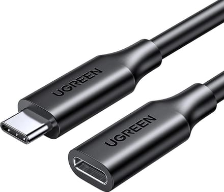 Ugreen - verlengkabel - adapter USB C - (mannelijk) - USB - C - (vrouwelijk) - 100W - 10Gb/s - 1m - zwart