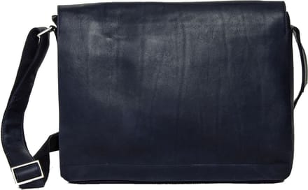 HAROLD'S Leren business tas schoudertas Campo Messengerbag Dark Blue donkerblauw