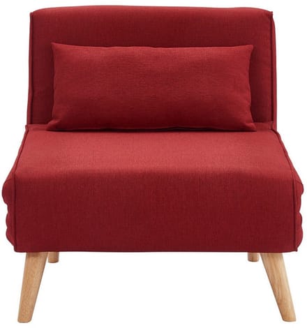 Vente-unique Fauteuil met bed optie POSIO van stof - Rood